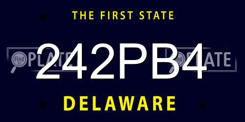 242PB4 Delaware License Plate