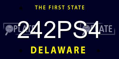 242PS4 Delaware License Plate