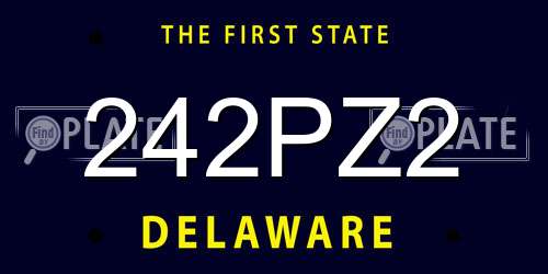 242PZ2 Delaware License Plate