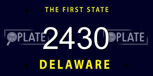 2430 Delaware License Plate
