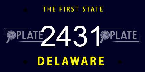 2431 Delaware License Plate
