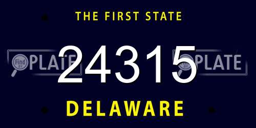 24315 Delaware License Plate