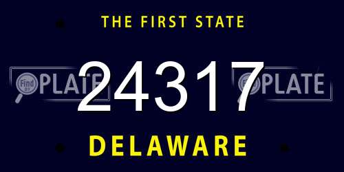 24317 Delaware License Plate