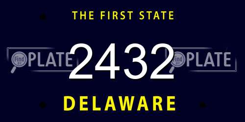 2432 Delaware License Plate
