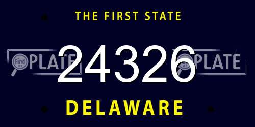 24326 Delaware License Plate