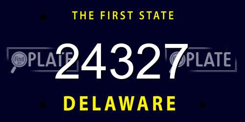 24327 Delaware License Plate