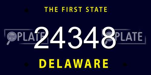 24348 Delaware License Plate