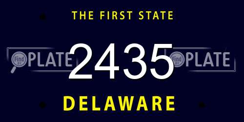 2435 Delaware License Plate