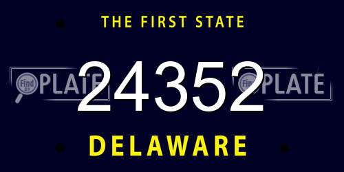 24352 Delaware License Plate