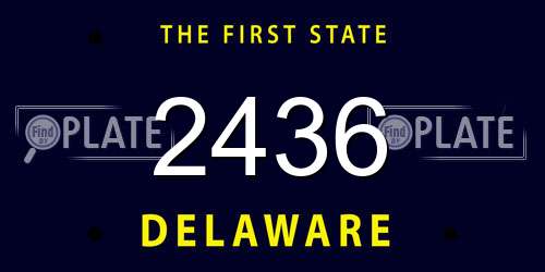 2436 Delaware License Plate