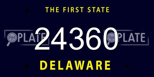 24360 Delaware License Plate