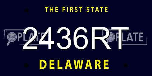 2436RT Delaware License Plate