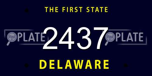 2437 Delaware License Plate
