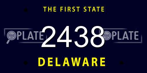 2438 Delaware License Plate