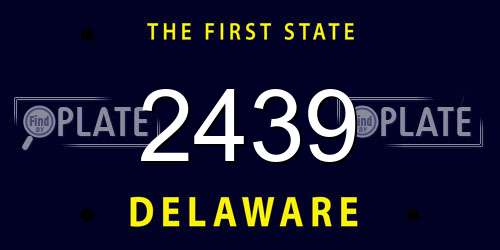 2439 Delaware License Plate