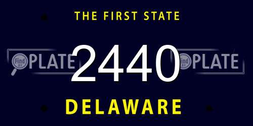 2440 Delaware License Plate