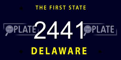 2441 Delaware License Plate