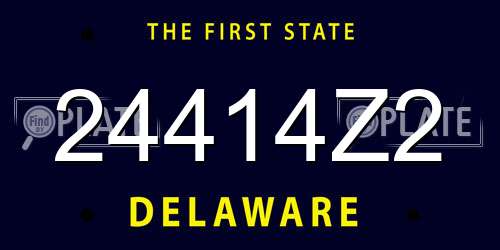 24414Z2 Delaware License Plate