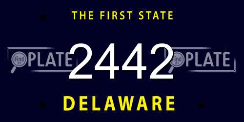 2442 Delaware License Plate