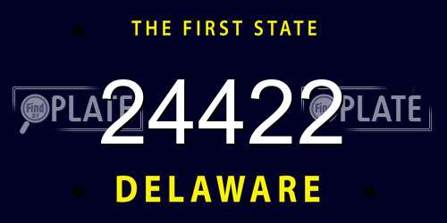 24422 Delaware License Plate
