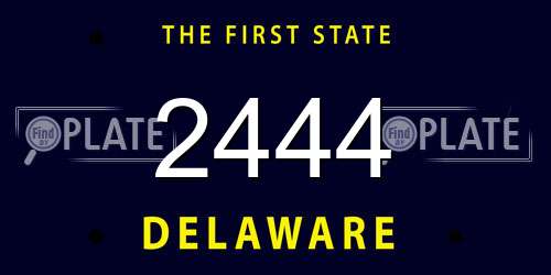 2444 Delaware License Plate