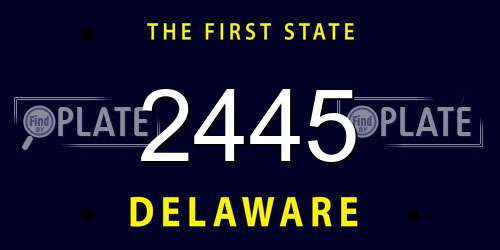 2445 Delaware License Plate