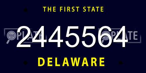 2445564 Delaware License Plate