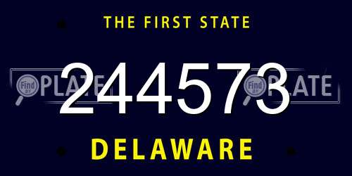 244573 Delaware License Plate