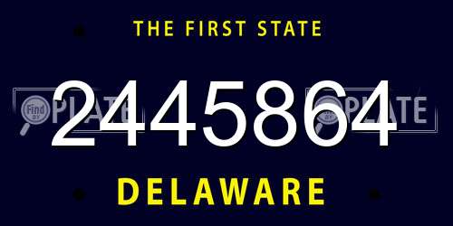 2445864 Delaware License Plate