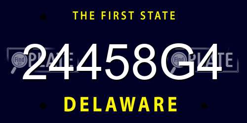 24458G4 Delaware License Plate