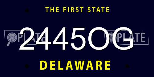 2445OG Delaware License Plate