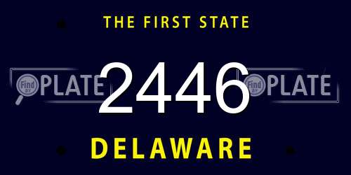 2446 Delaware License Plate