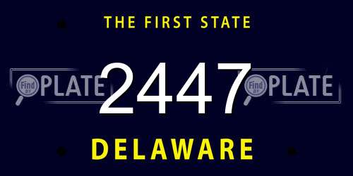 2447 Delaware License Plate