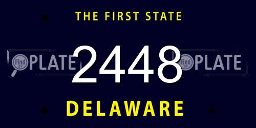 2448 Delaware License Plate