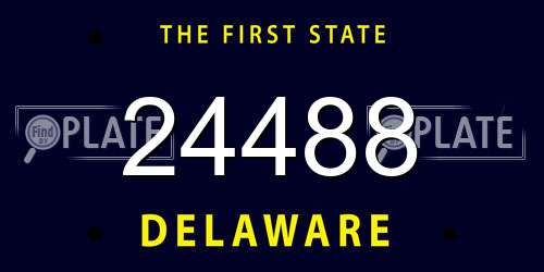 24488 Delaware License Plate