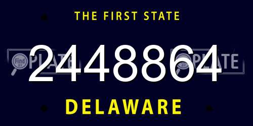 2448864 Delaware License Plate