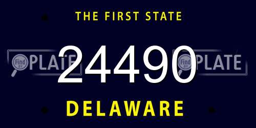 24490 Delaware License Plate