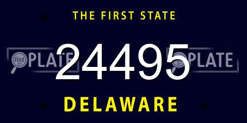24495 Delaware License Plate