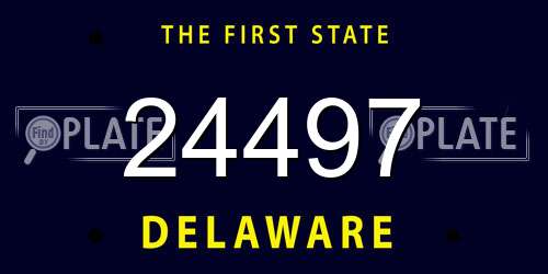24497 Delaware License Plate