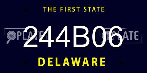 244B06 Delaware License Plate