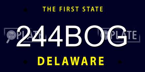 244BOG Delaware License Plate