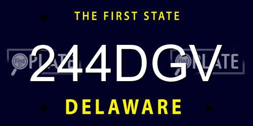 244DGV Delaware License Plate
