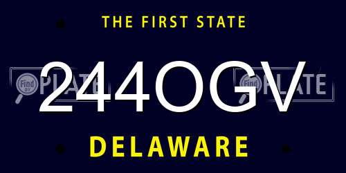 244OGV Delaware License Plate
