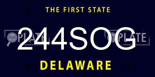 244SOG Delaware License Plate