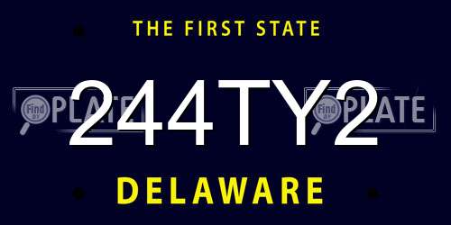 244TY2 Delaware License Plate
