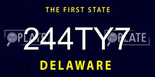 244TY7 Delaware License Plate