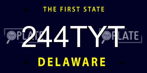 244TYT Delaware License Plate