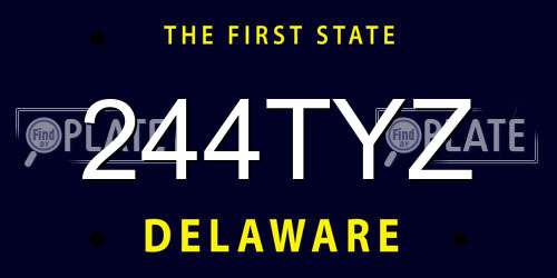 244TYZ Delaware License Plate