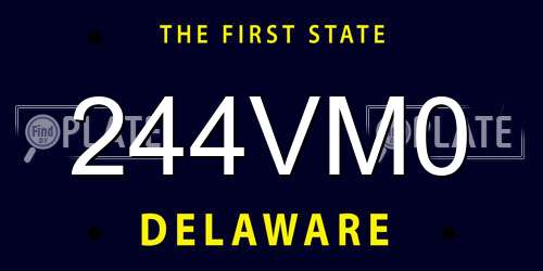 244VM0 Delaware License Plate