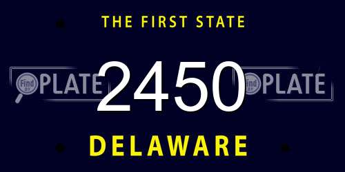 2450 Delaware License Plate